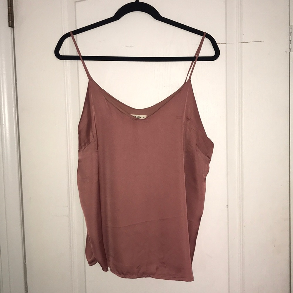 Satin spaghetti strap tank top